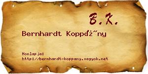 Bernhardt Koppány névjegykártya